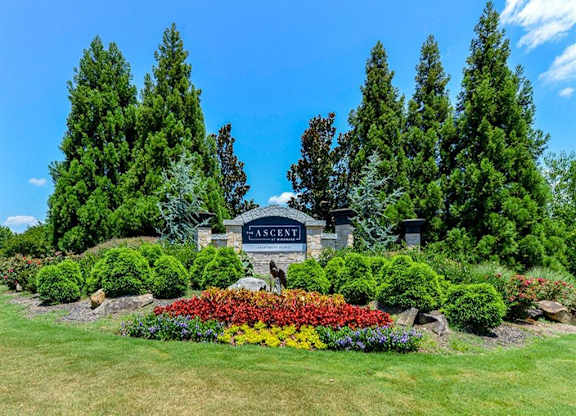 Alpharetta Apartments – The Ascent at Windward – monument sign with beautiful landscaping