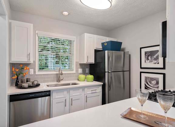 Glen Lake Apartments in Atlanta, GA 30328 photo of a kitchen with stainless steel appliances