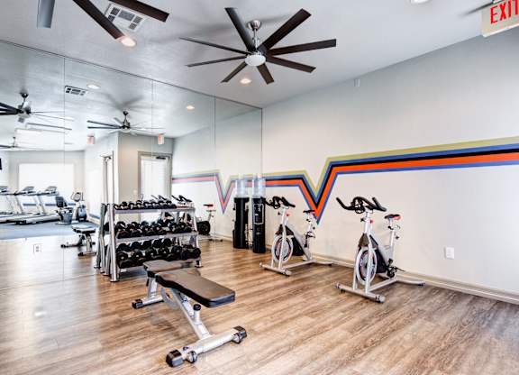fitness center- cardio machines, free weights