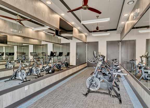 Nashville Apartments - Octave Apartments - state of the art fitness center with spin studio peloton spin bikes