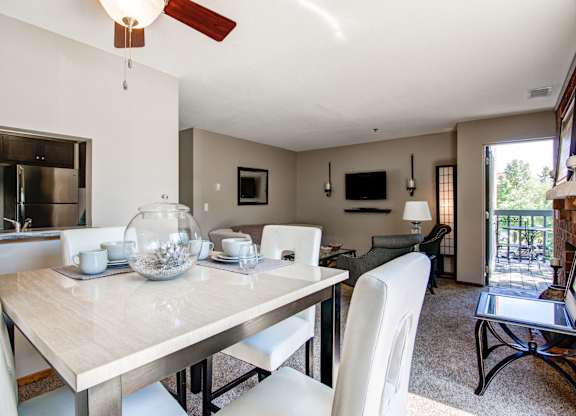 dining area with view to kitchen