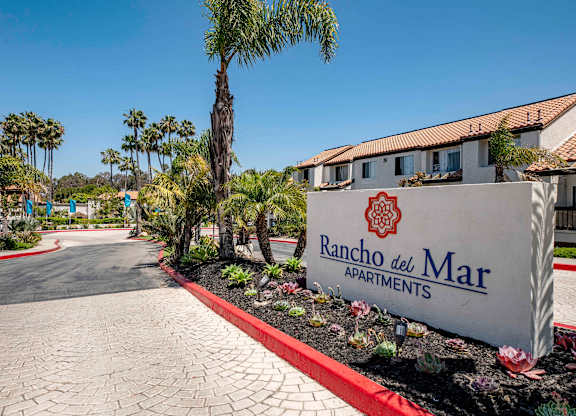 Dog-Friendly Apartments in San Clemente, CA- Rancho Del Mar - Exterior Shot of Monument Sign for Rancho Del Mar
