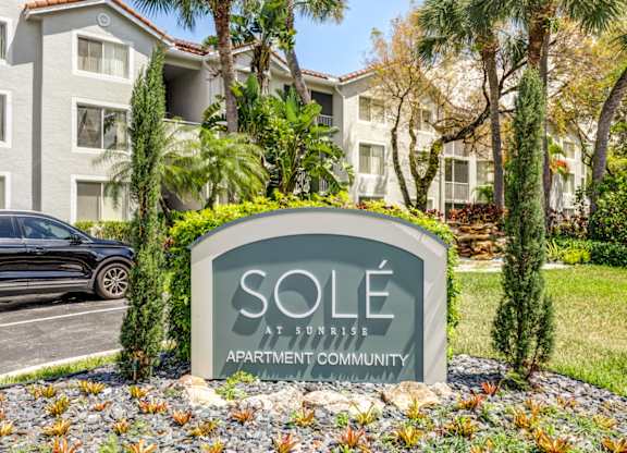 Sole at Sunrise apartments in Sunrise, FL photo of monument sign.