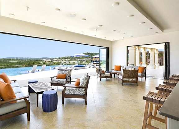 indoor/outdoor climate controlled loggia with retractable walls