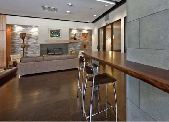 Seating area in clubhouse