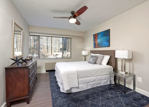 One-bedroom bedroom (staged) at 1500 Arlington, Arlington, VA, 22209