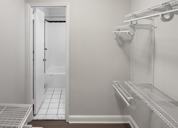 Studio closet and bath at 1500 Arlington, Arlington, VA, 22209