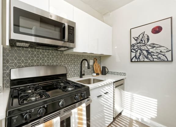 Studio kitchen (staged) at 1500 Arlington, Arlington, VA