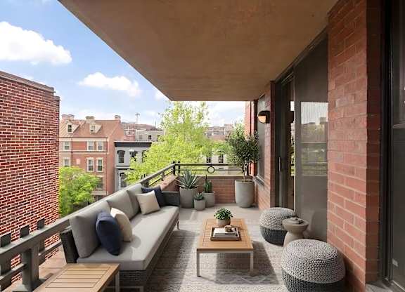 1633 Q apartment balcony (virtually staged)