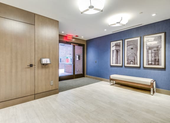 Building lobby and package closet at 1633 Q, Washington, DC