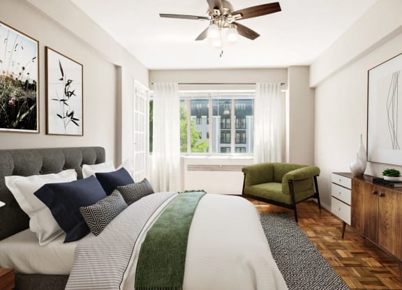 Apartment bedroom (virtually staged) at 2100 Connecticut, Washington, Washington