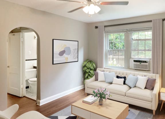 Virtually staged living room at 2231 Ontario, Washington, Washington