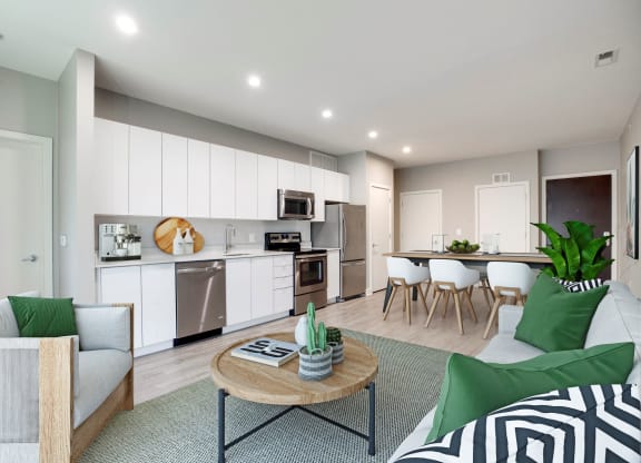 living and dining (virtually staged) at 2255 Wisconsin, Washington, 20007