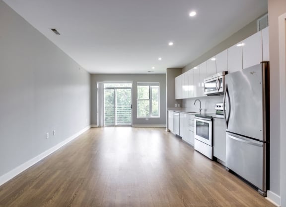 Two-bedroom living and dining at 2255 Wisconsin, Washington, DC