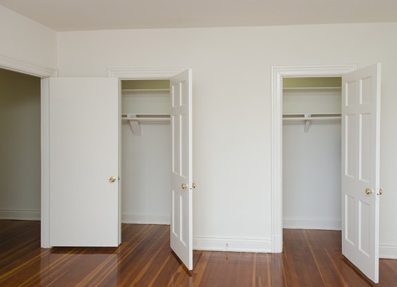 Bedroom closets at Cathedral Mansions, Washington
