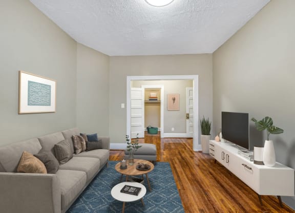 Apartment living area (virtually staged) at 1630 Park, Washington, DC, 20010