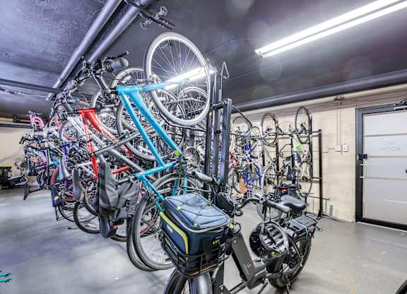 Secure bike storage at Mason Hall in Alexandria, VA 22314