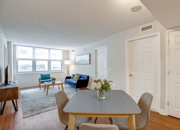 Dining and living area at West End Residences, Washington, 20037