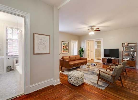 Two bedroom and den apartment living area at Cathedral Mansions, Washington, 20008