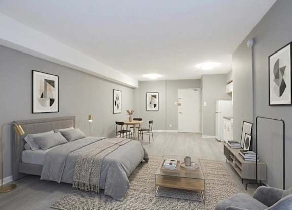 Studio apartment (virtually staged) at The Palisades at Logan Circle Apartments