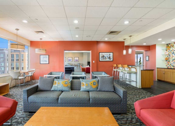 Rooftop seating areas at Lenox Club Apartments in National Landing, Arlington, VA 22202