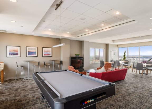 Rooftop pool table at Lenox Club, National Landing, Arlington, VA 22202
