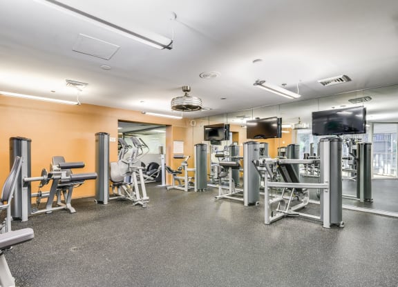 Fitness center updated weight room  at Lenox Park, Maryland, 20910