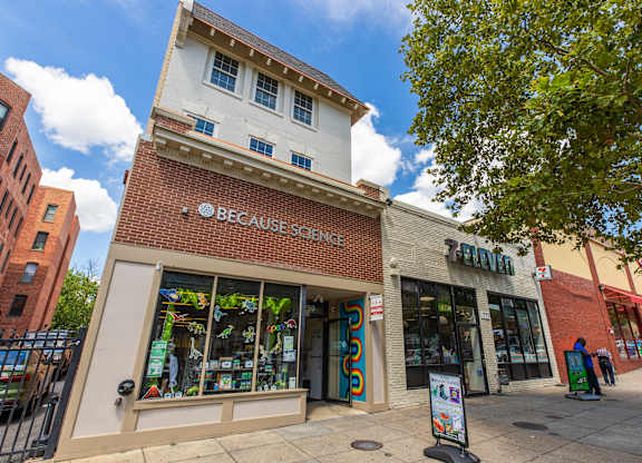 A storefront with a sign that says "Because Science" is visible.
