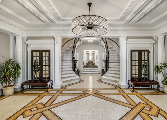 Lobby area with grand staircase at President Madison, Washington, DC, 20009