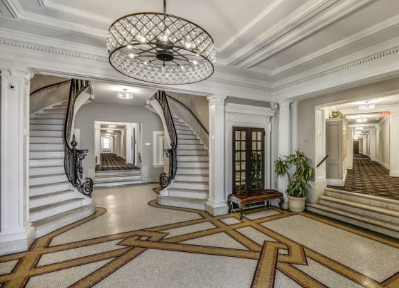Lobby area with grand staircase at President Madison, Washington, DC
