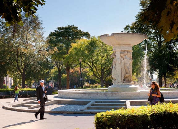 Park center in Dupont Circle at President Madison, Washington, Washington