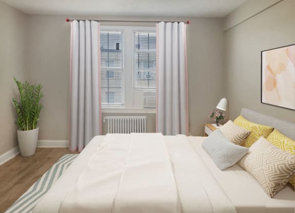 Bedroom (virtually staged) at Park Crest Apartments, District of Columbia 20007