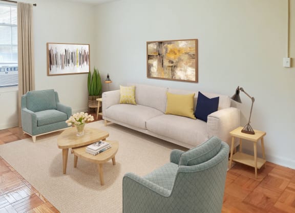 Living (virtually staged) at Park Crest Apartments, District of Columbia 20007