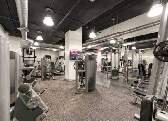 Fitness center with strength machines at Park Place at Petworth, Washington, DC 20011