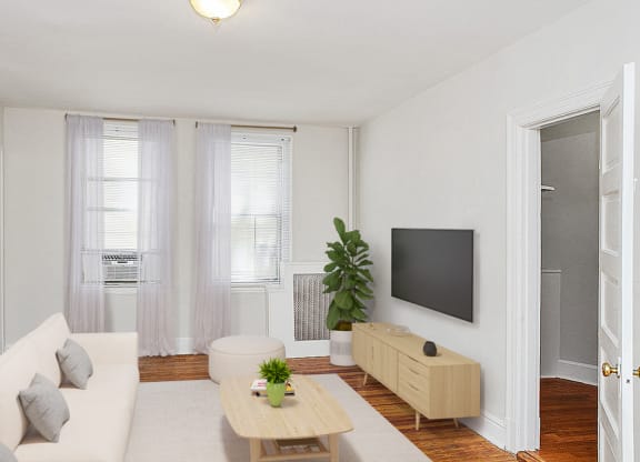 Living area (virtually staged) at President Madison, Washington, 20009