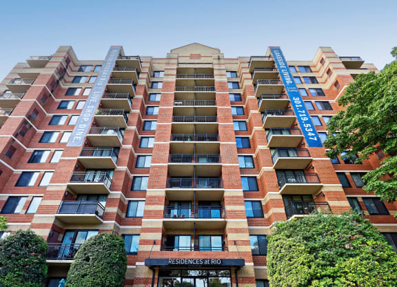 Building exterior at Residences at Rio, Gaithersburg, 20878
