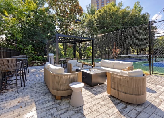 Patio with grills at Residences at Rio, Gaithersburg, MD