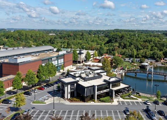 Rooftop deck with grills view at Residences at Rio, Gaithersburg