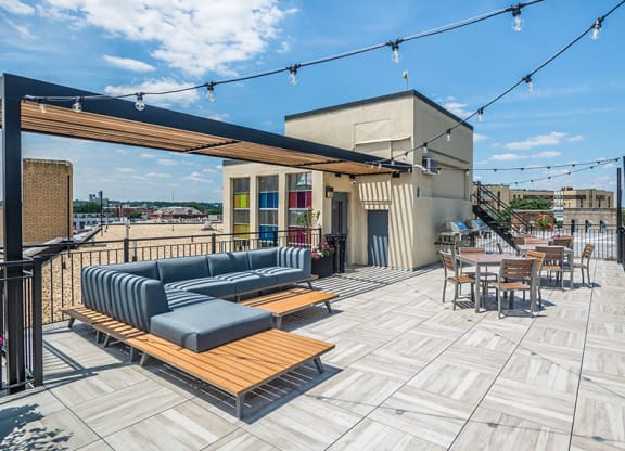 Rooftop deck with lounge area at Diplomat, Washington, DC, 20009