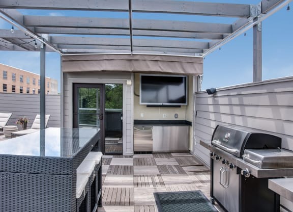 Rooftop deck with grills at 2255 Wisconsin, Washington