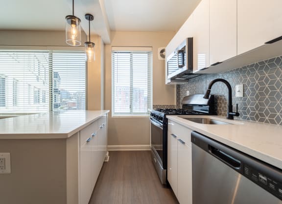 Studio kitchen at 1500 Arlington, Arlington, VA, 22209