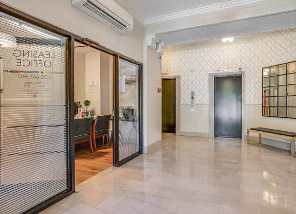 Lobby and leasing office at The Melwood, Washington