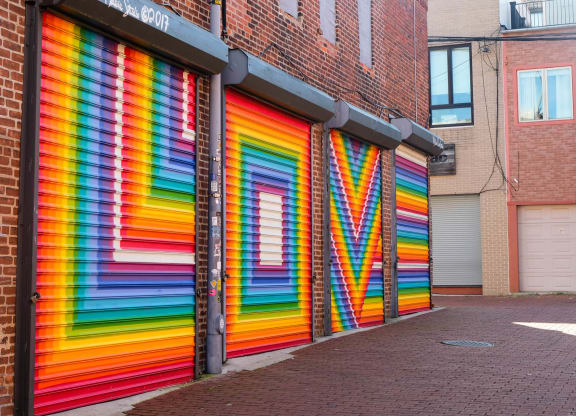 a mural on the side of a building