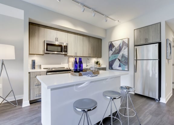 One-bedroom kitchen at Valo Apartments, Washington, DC 20024