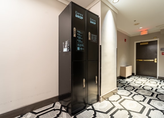 Dry cleaning lockers at West End Residences, Washington, Washington