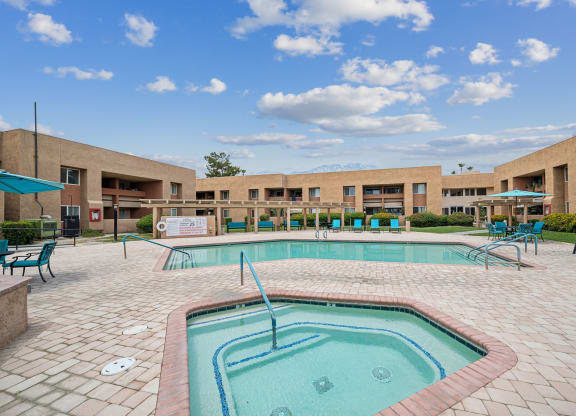 the swimming pool at our apartments