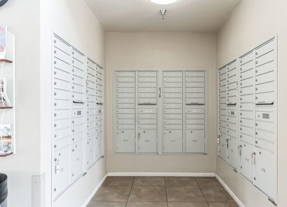 the lockers in the laundry room at the preserve at ballantyne commons