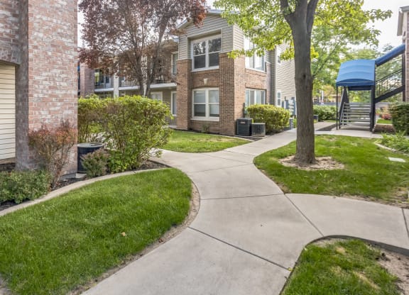 our apartments offer a walkway to the entrance of our building
