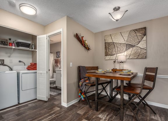 dining and laundry space