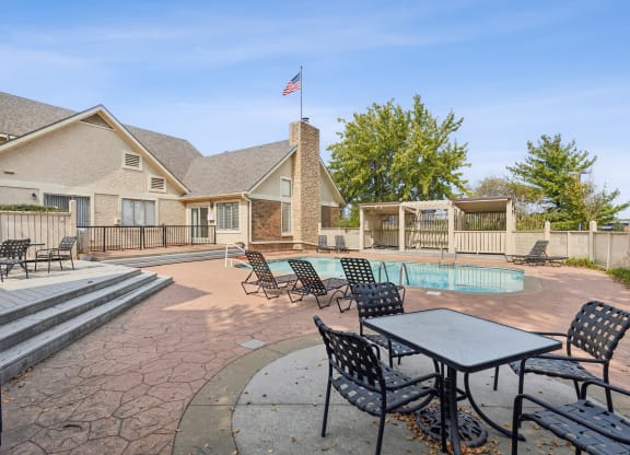 our apartments have a resort style pool and patio